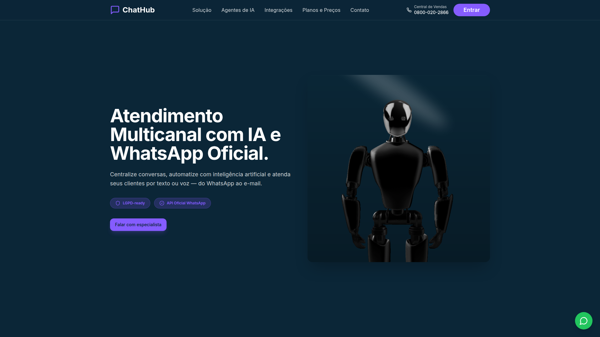 Site da Plataforma ChatHub