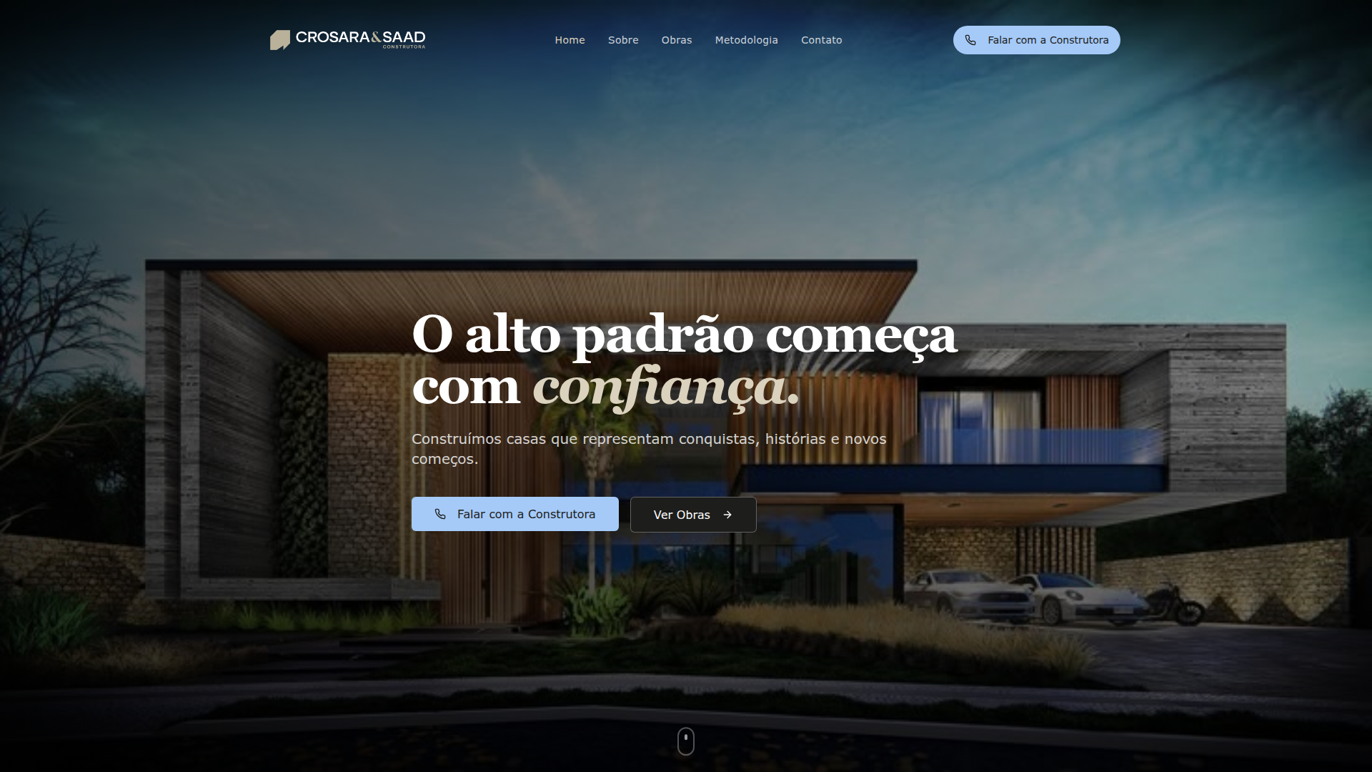 Site da Crosara Saad Construtora