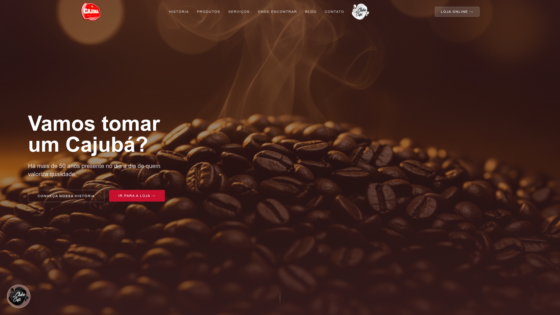 Site da Café Cajubá