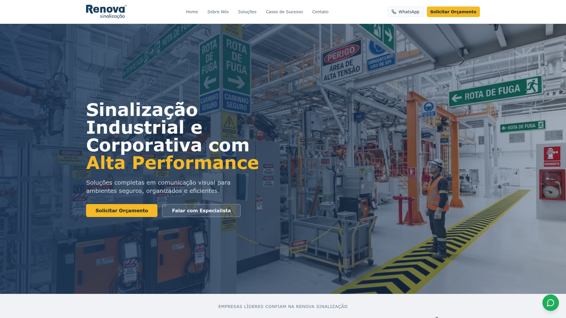 Site da Renova Sinalização